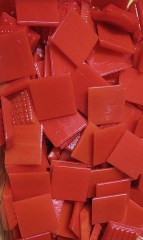 Red glass mosaic tile - vitreous